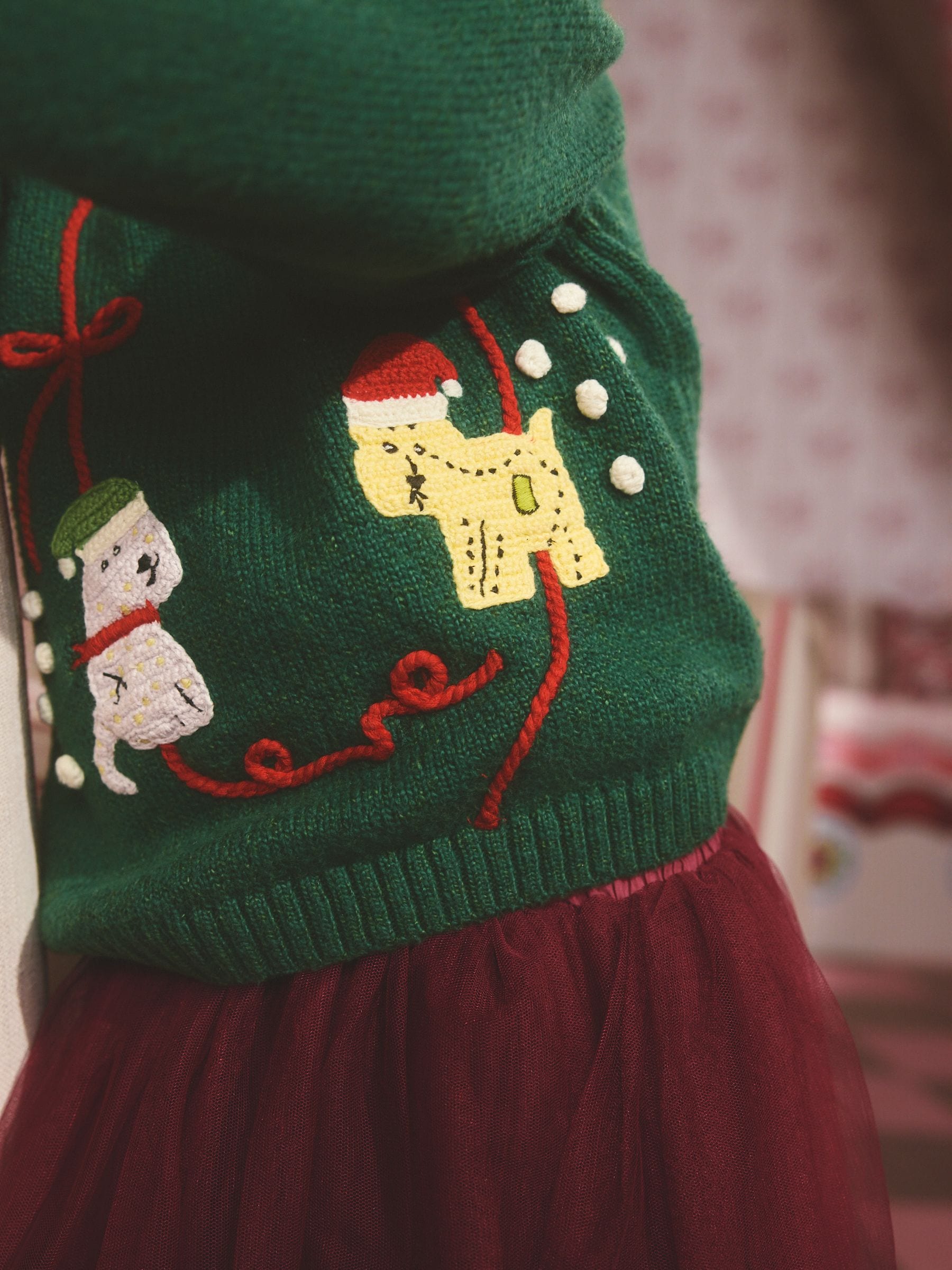 Groen - Cath Kidston kersttrui (3mnd-7jr)