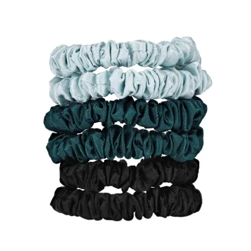Silky Knots Hair Scrunchies 6 Pack Navy