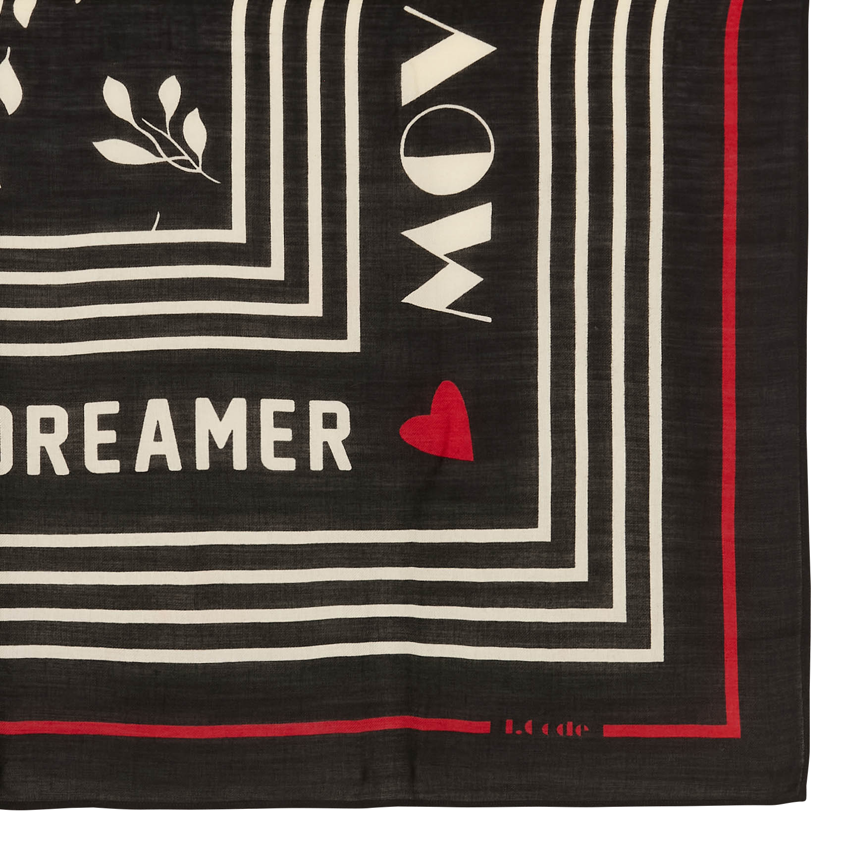 Foulard imprimé en laine mélangée | Noir