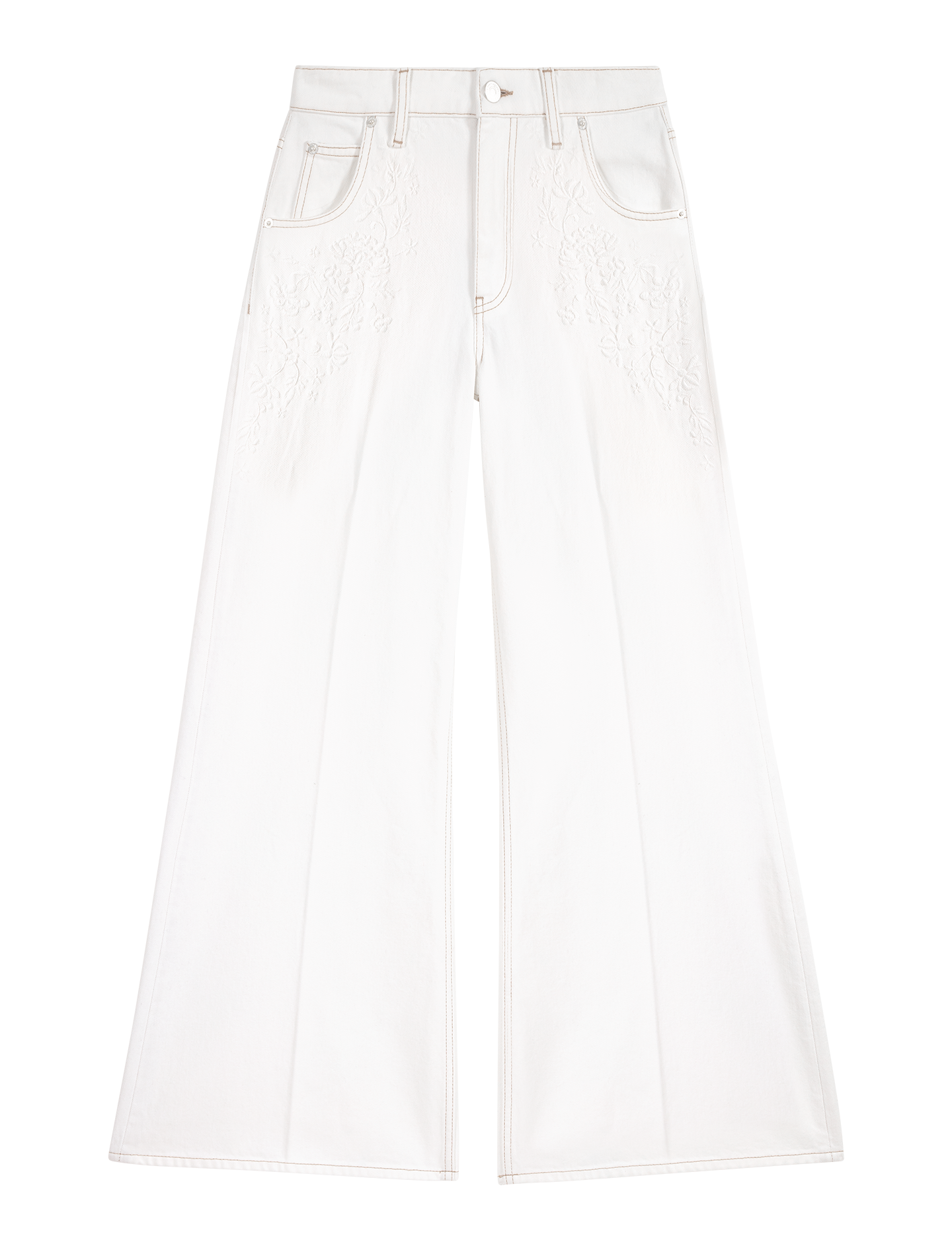 Jean large en coton | Blanc