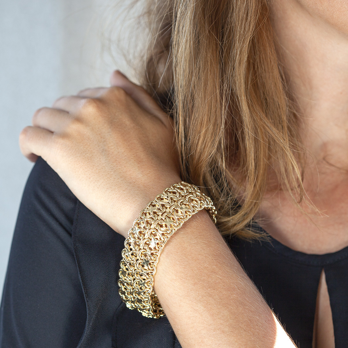 Bracelet d'occasion or 750 jaune maille fantaisie 21 cm