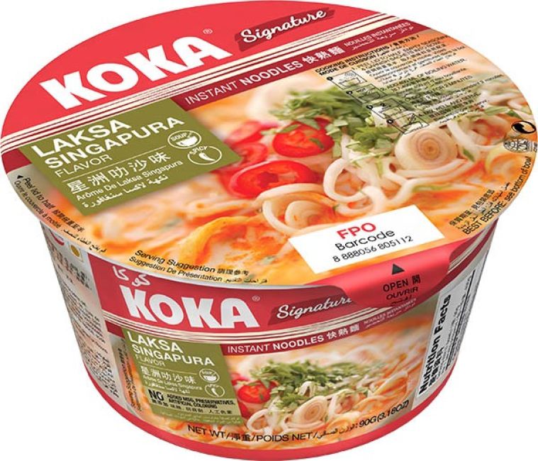 Koka Instant Rijstnoedels Bowl Laksa Smaak (zonder MSG) 90g