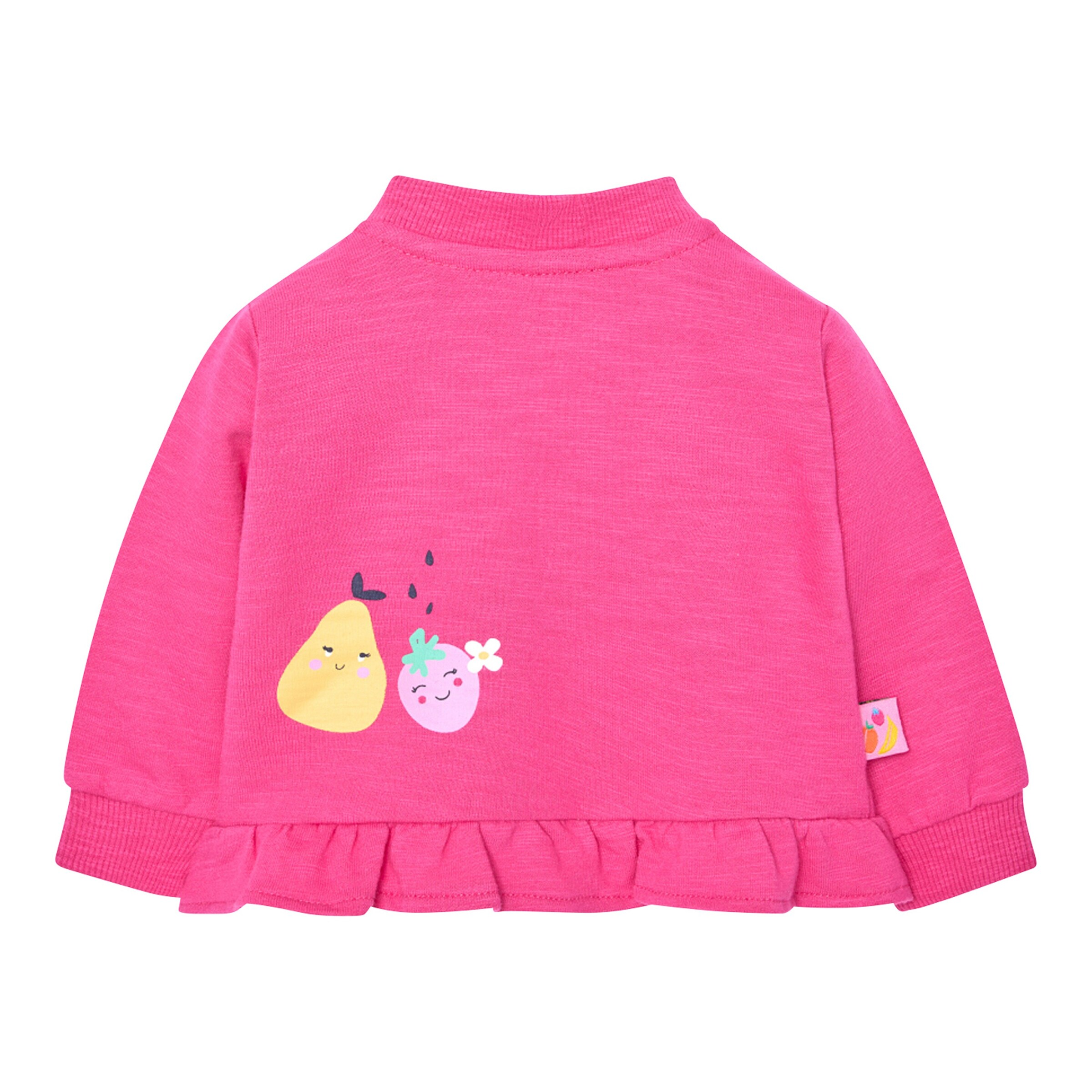 BOBOLI Sweatjacke Früchte Rüschen pink