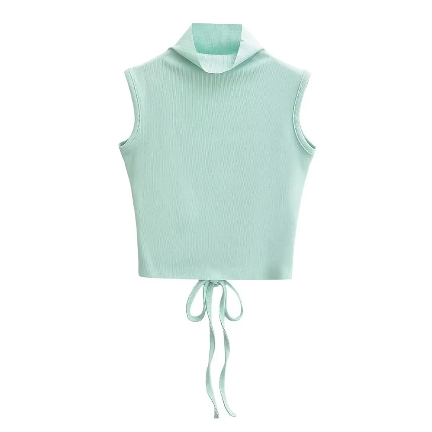 Asiris - Tanktop met open rug en rechte hals, slim-fit