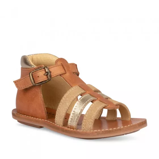 Sandales COGNAC NINI & GIRLS CUIR