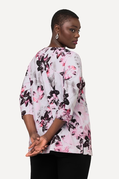Shirt, Pima Cotton, A-Linie, Rundhals, 3/4-Arm