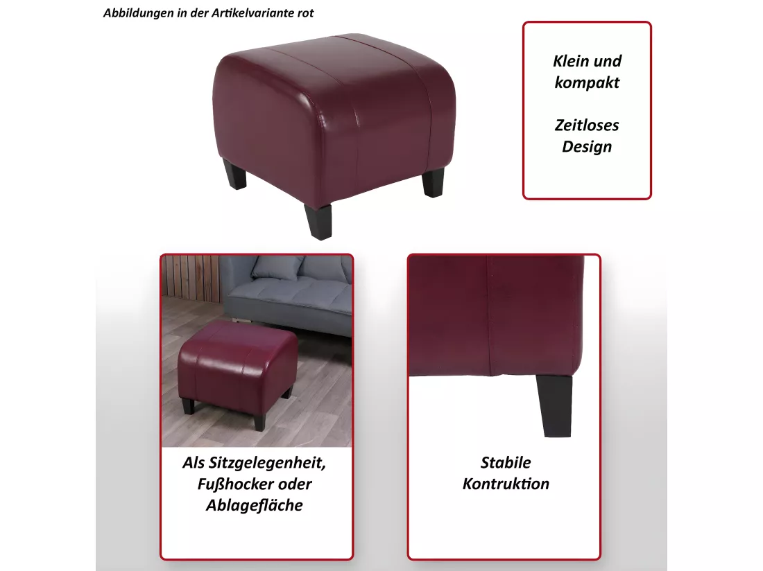 Pouf Aversa, noir