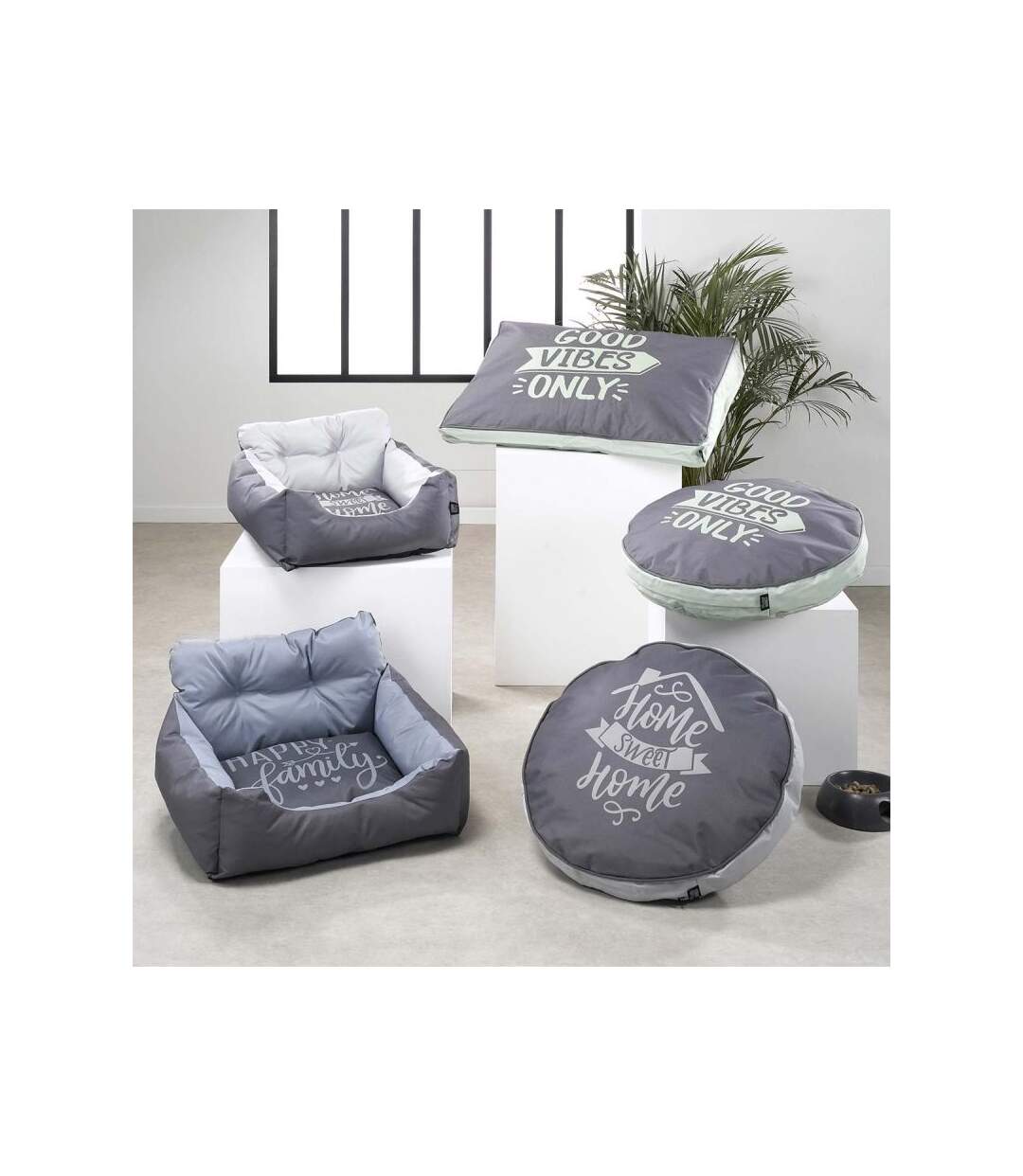 Paris Prix - Coussin Pour Chien & Chat good Vibes 80cm Vert