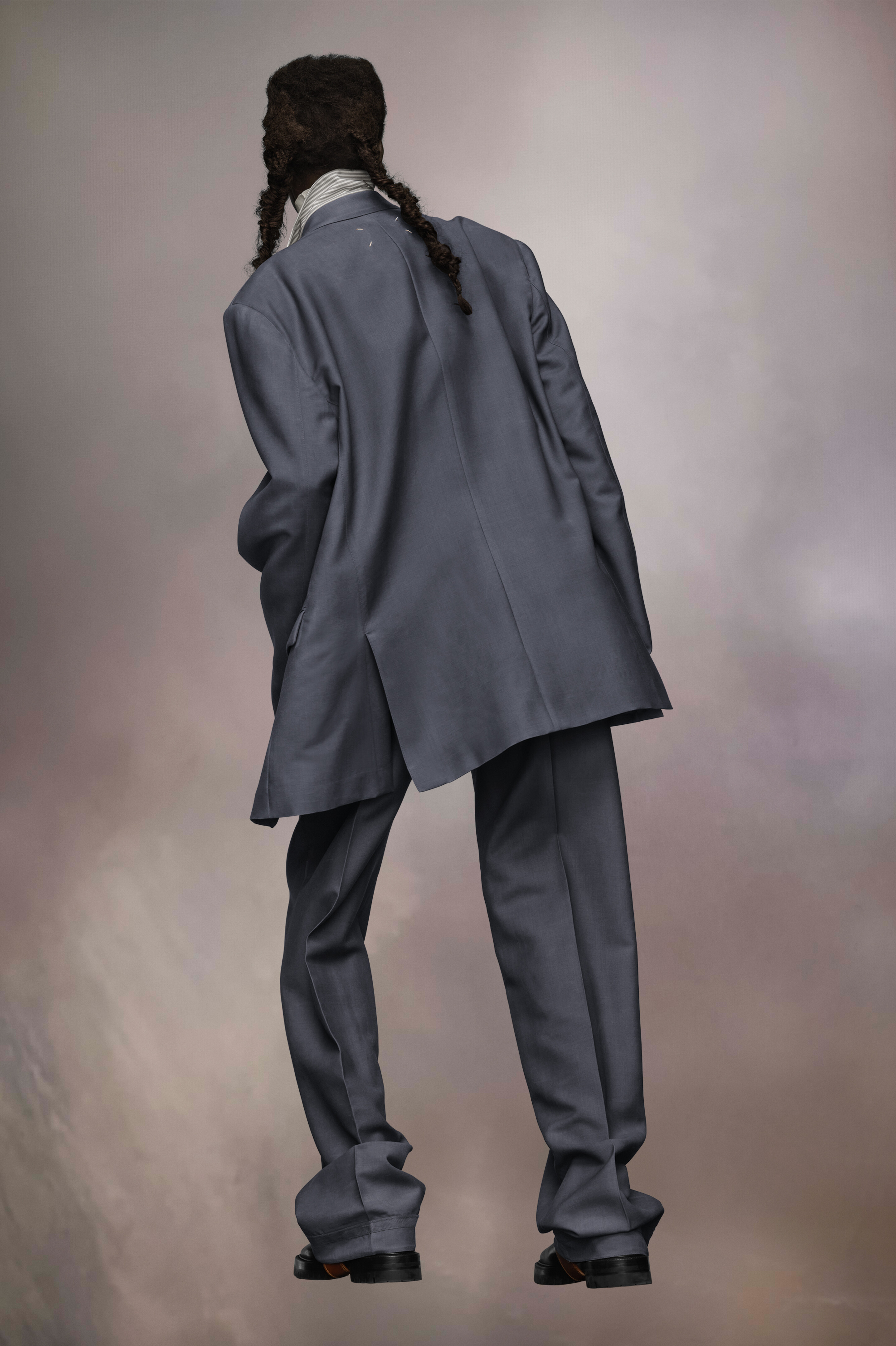 Veste de costume en laine mohair Avion sombre