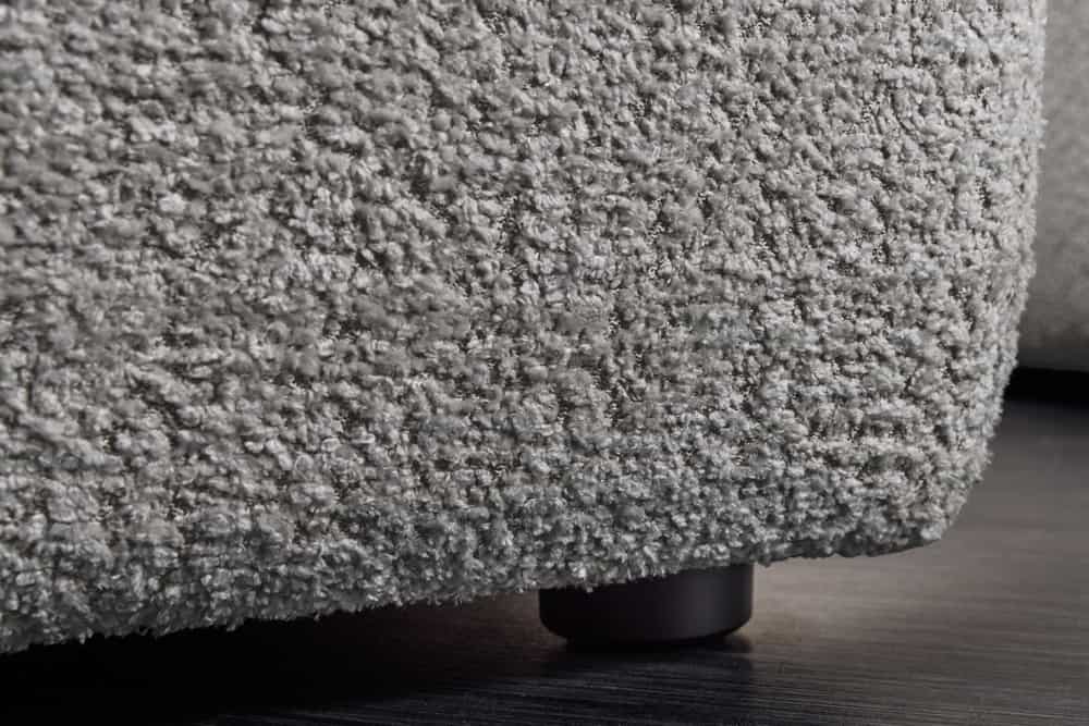 Moderner Hocker ROYAL 120cm grau Bouclé Federkern Sitzhocker Fußhocker