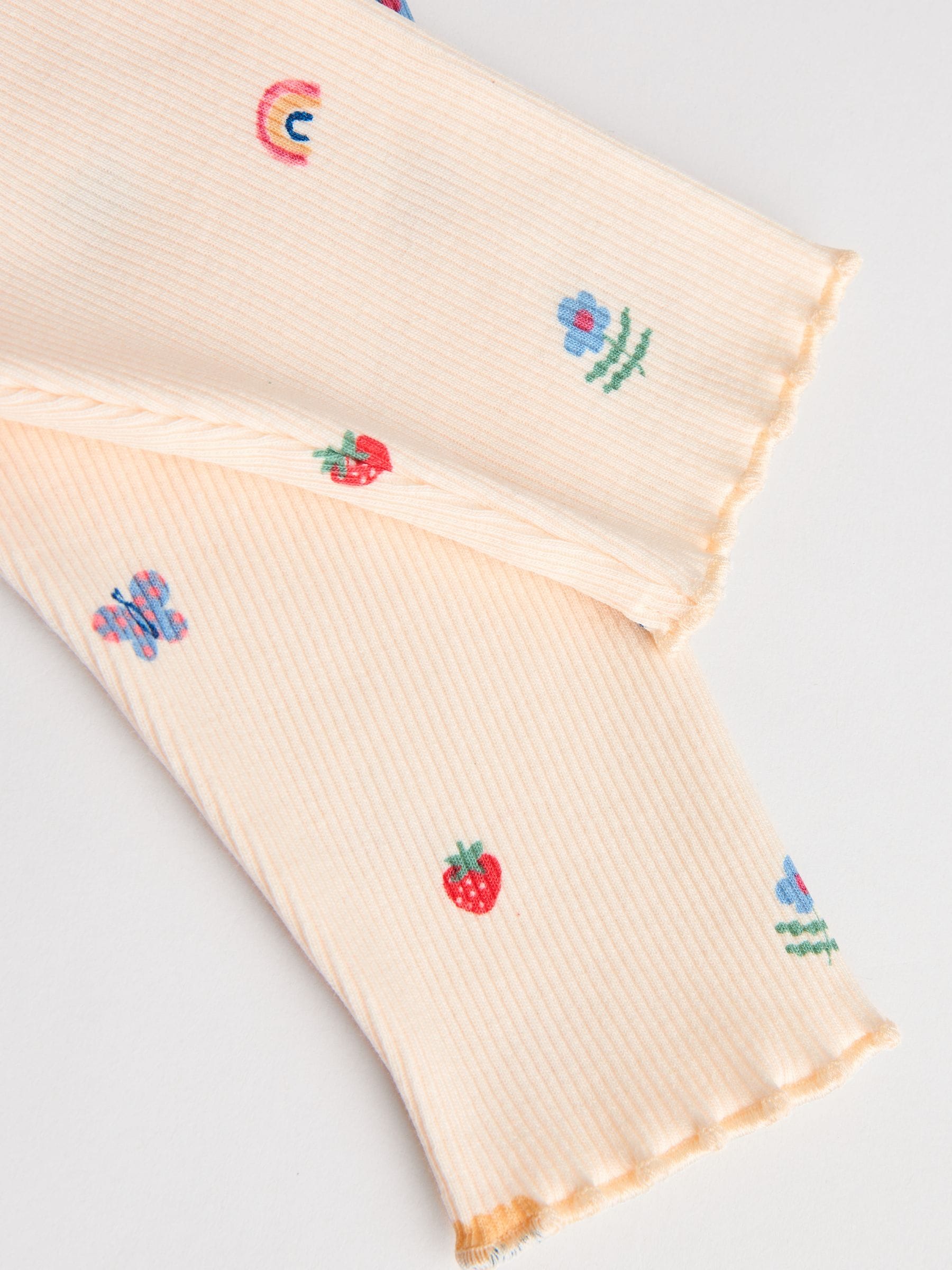Roomkleurig met vrolijke figuurtjes - Top en Leggings 2 -delige Baby Set (0mnd-2jr)