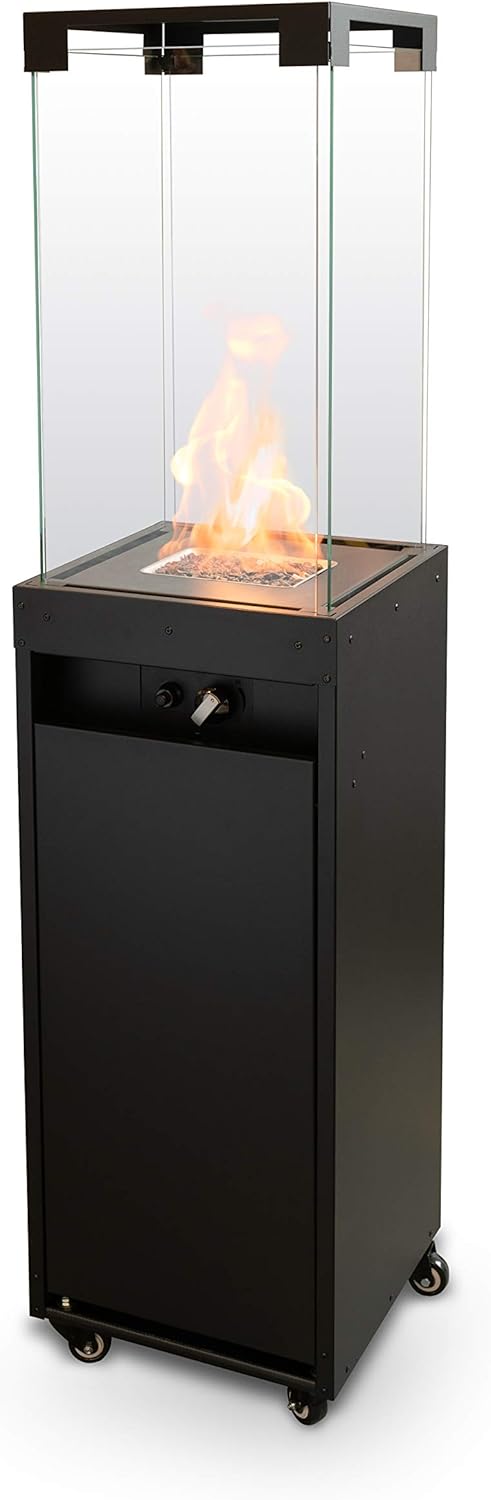 Planika - Faro - Gartenkamin Aussenkamin Terrasse Balkon Kamin Feuerstelle Outdoor Terrassenkamin Gaskamin Kamin Outdoor - bis zu 8 kW - Angetrieben Durch LPG - Eingebaute Rollen - Brenndauer 55 Std
