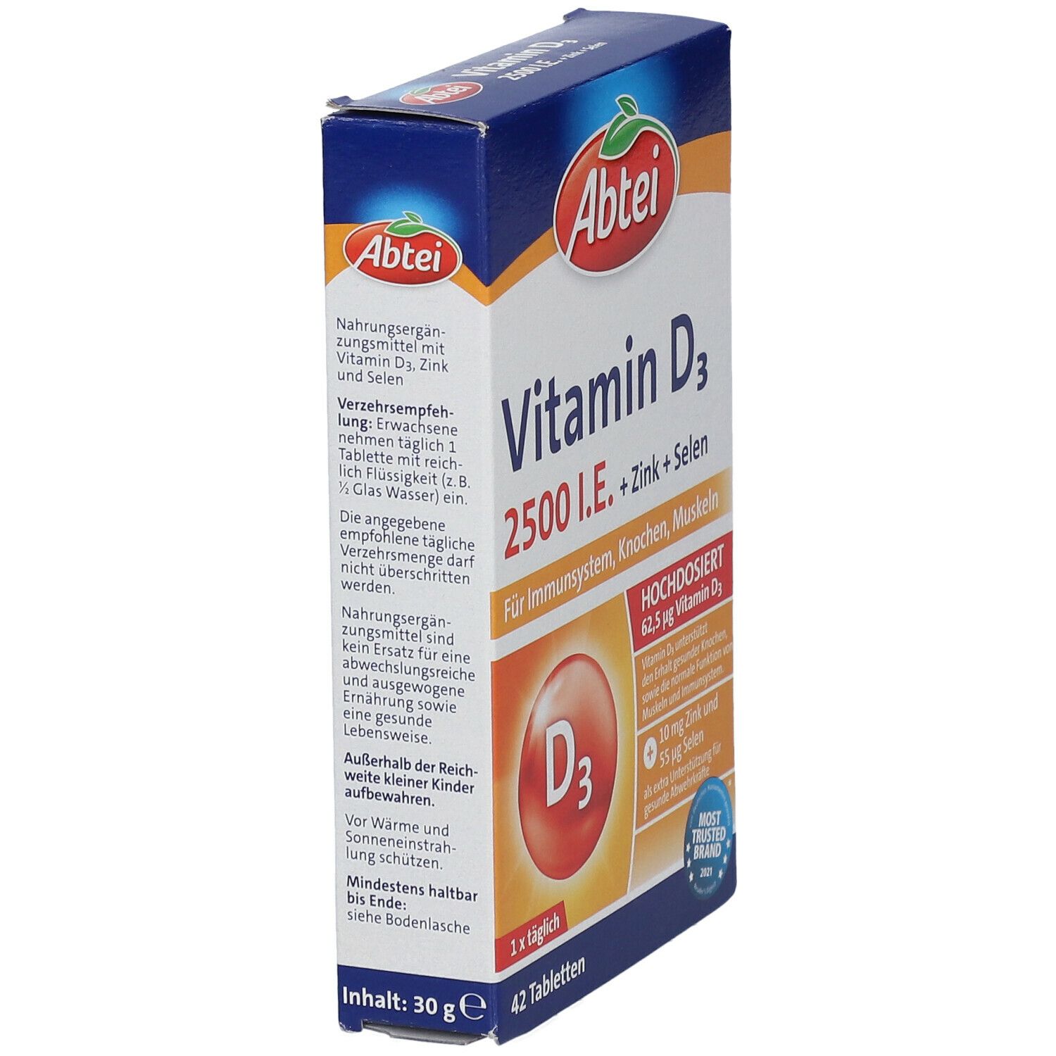 Abtei Vitamin D3 2500 I.E + Zink + Selen