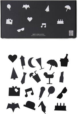 Design Letters Partyikoner for Oppslagstavle 20 pcs, Svart