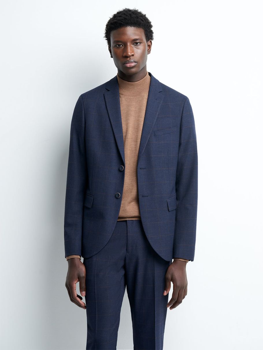 Veste coordonnable stretch à carreaux