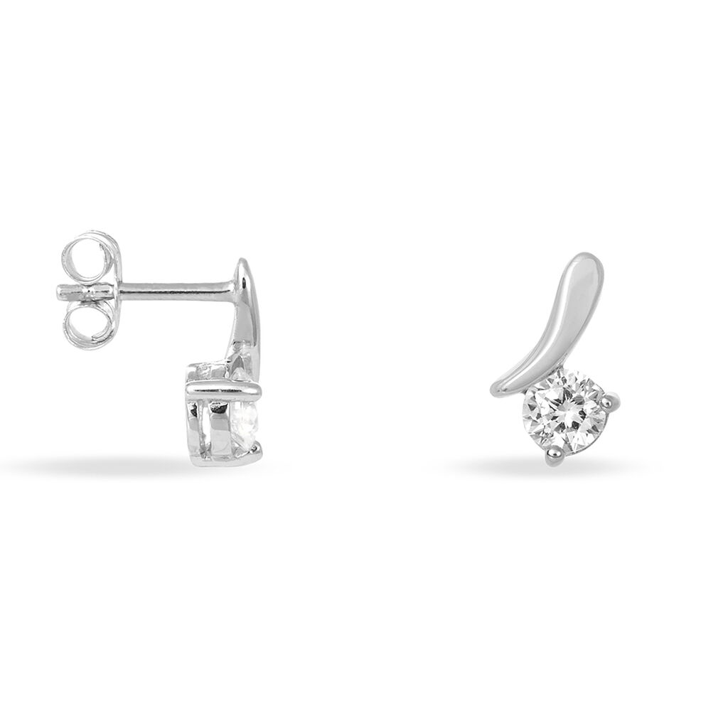 Boucles D'oreilles Pendantes April Argent Blanc Oxyde De Zirconium