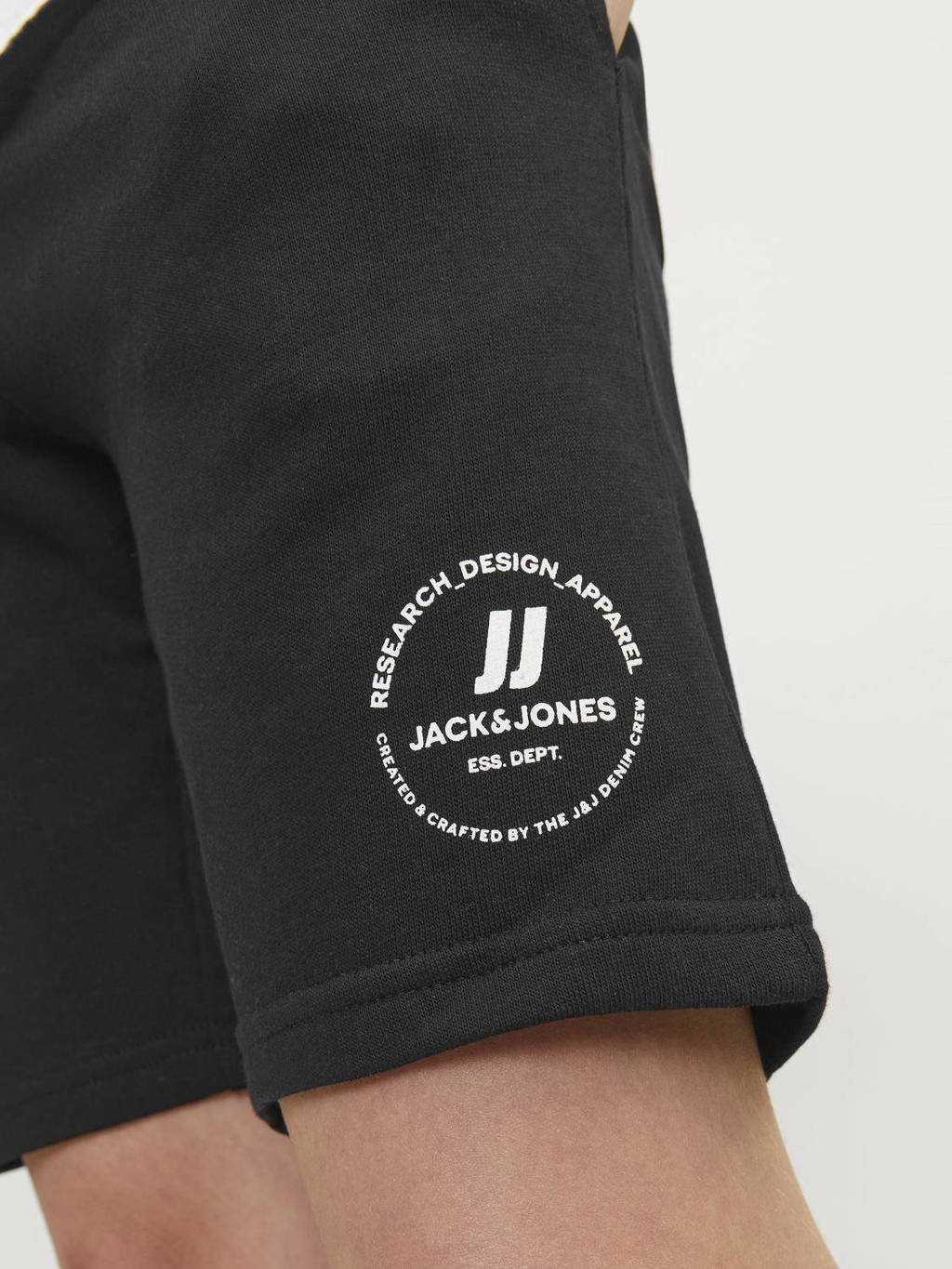 JACK & JONES sweatshort JPSTSWIFT met printopdruk zwart