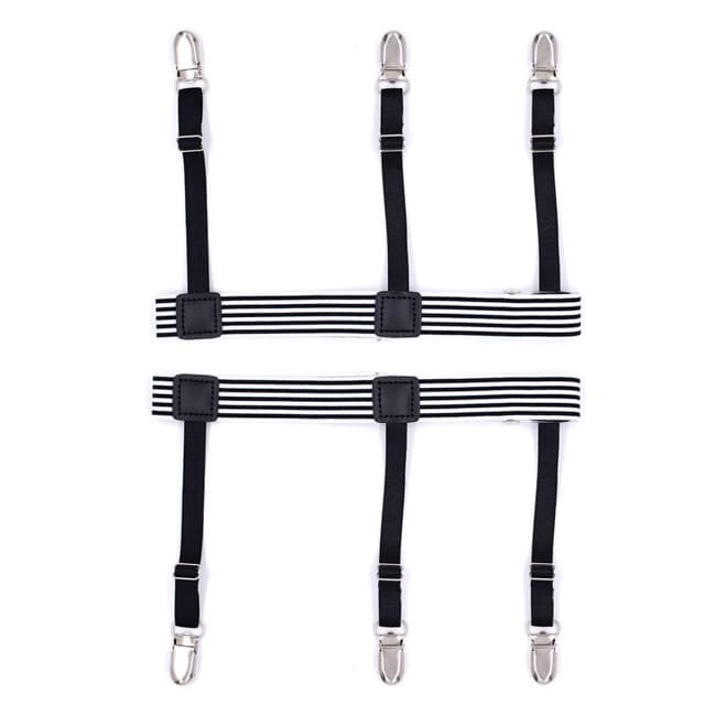 Skjorteholder Nylon 1 par Sort/Hvid