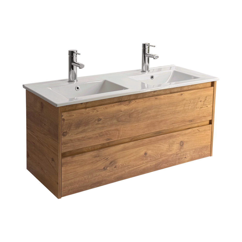 Sanicare Avenza onderkast 120cm met 2 sifon uitsparingen arrano oak