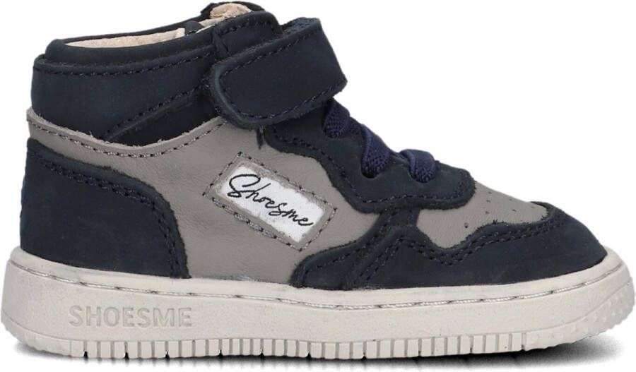 Shoesme Baby Babysneakers Dark Blue Grey Leer