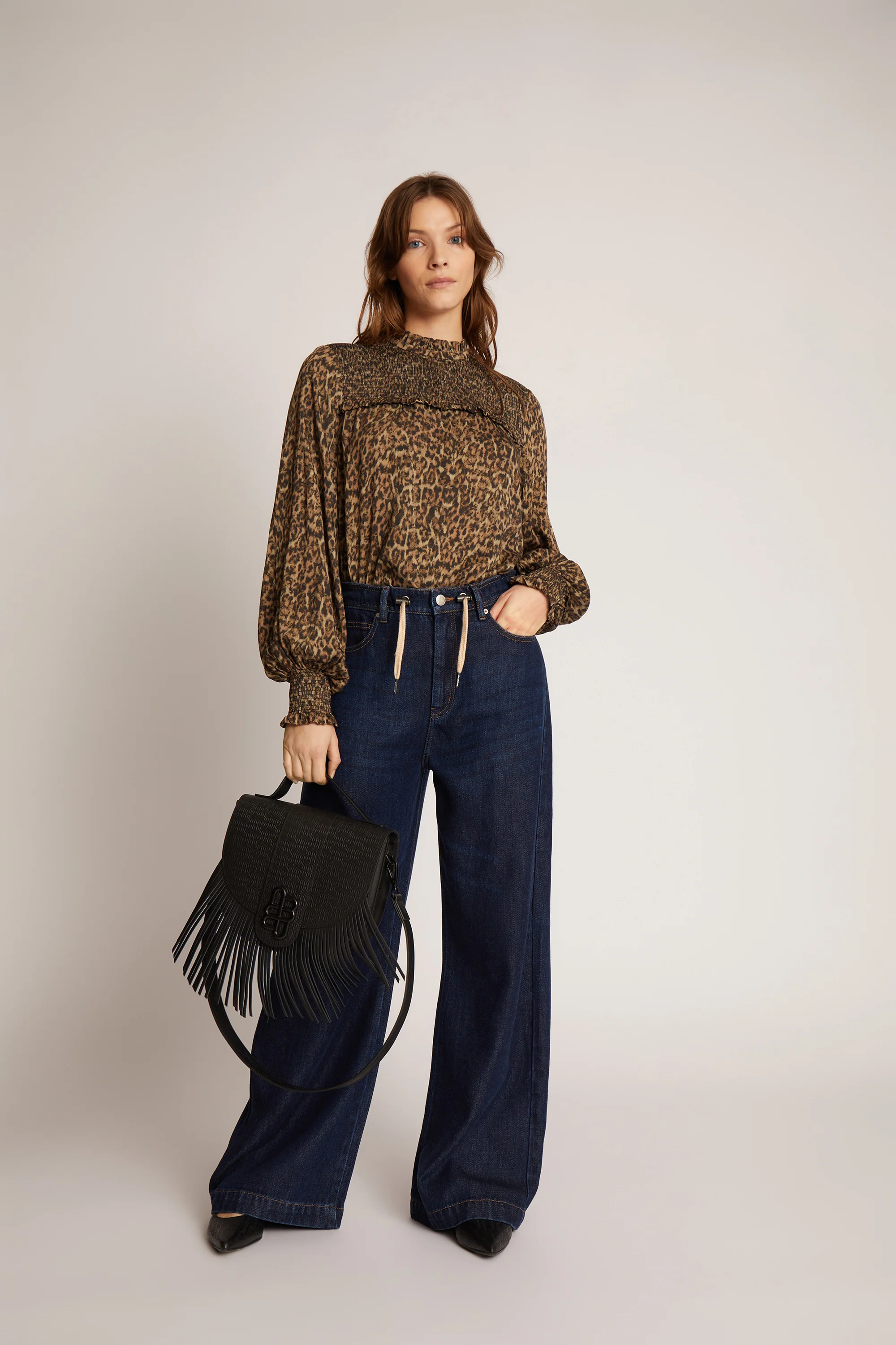 MUNTHE  Obey wide leg jeans - Indigo