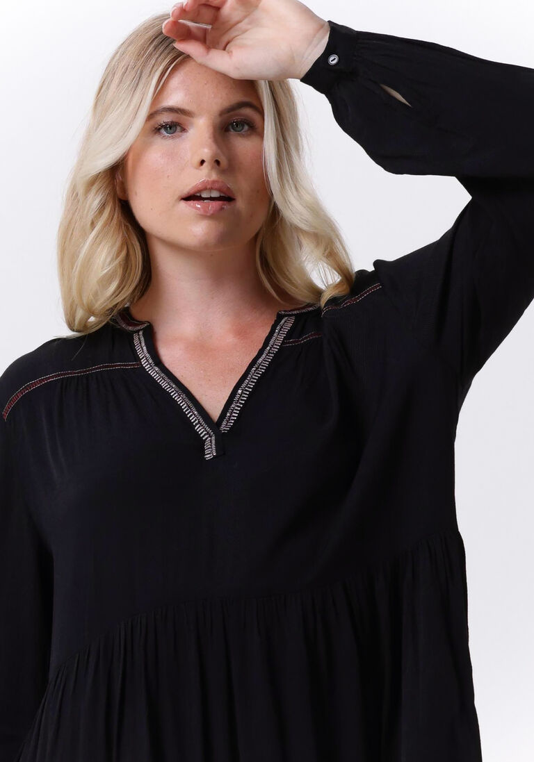 BY-BAR zwarte by-bar mini jurk nomi embroidery dress