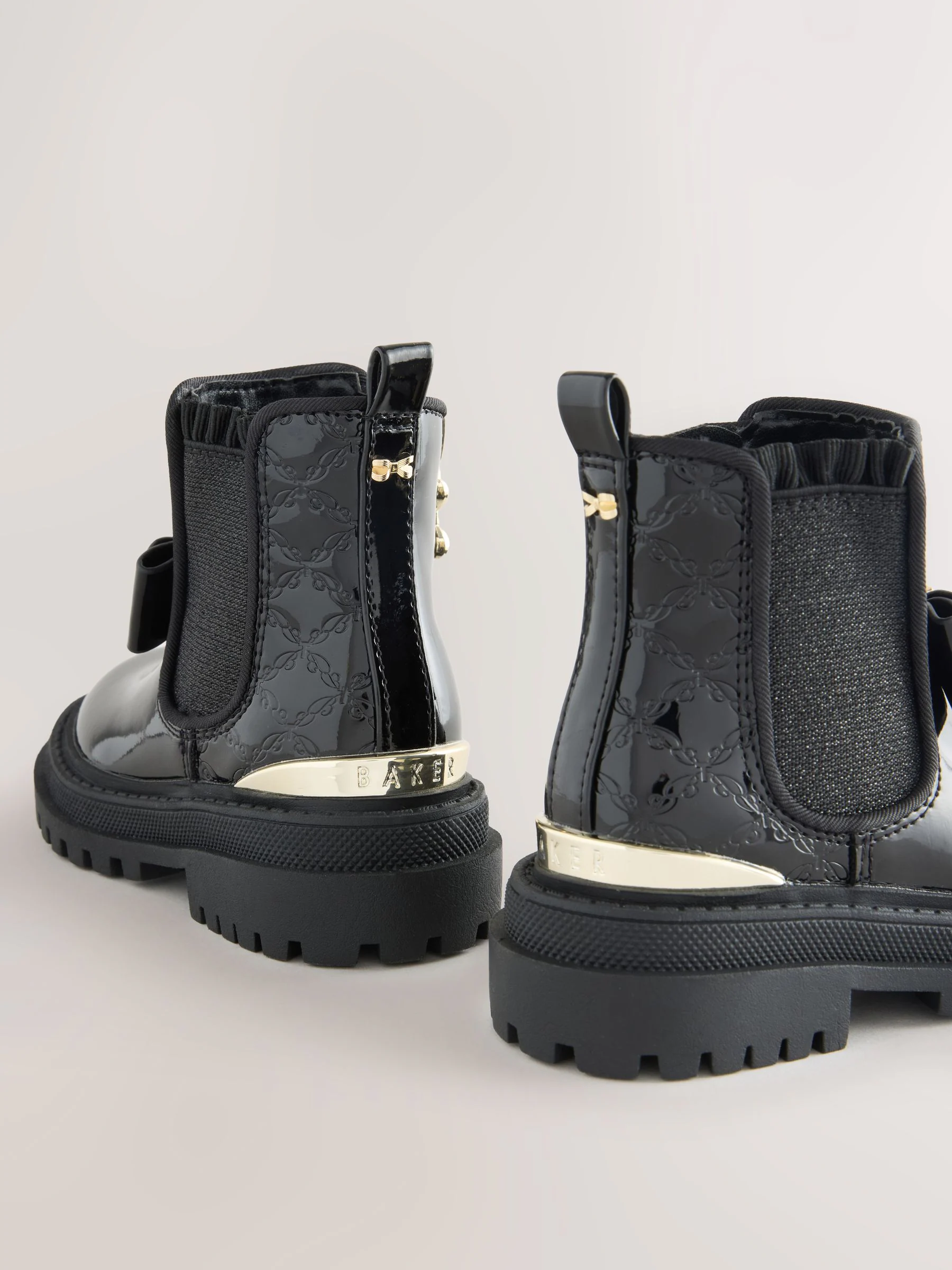 Zwart - Baker by Ted Baker - Chelsea laarzen met strik voor meisjes