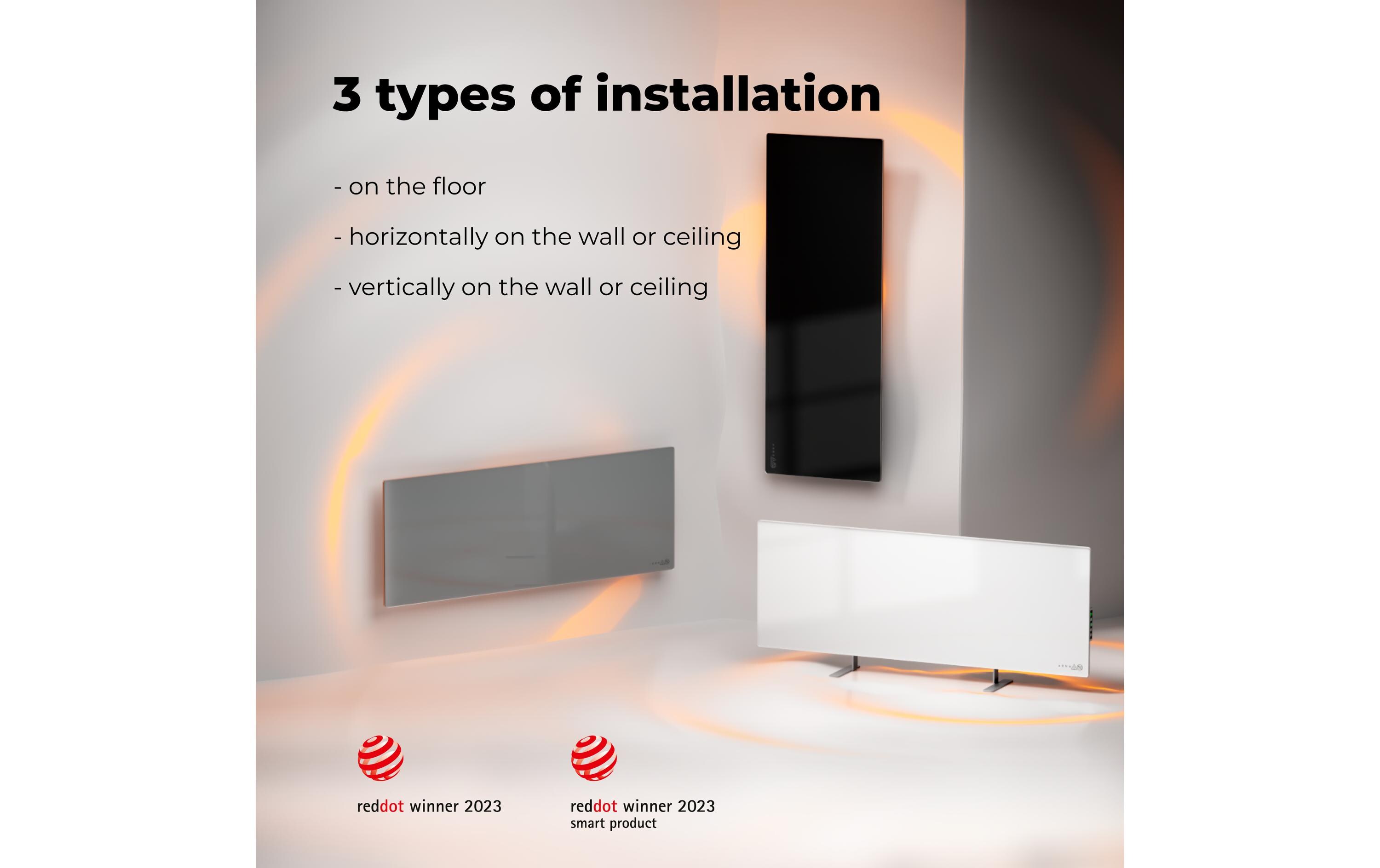 Infrarotheizer Premium Eco Smart LED 700 W, Grau<br>Heizgerät mit Infrarotstrahler