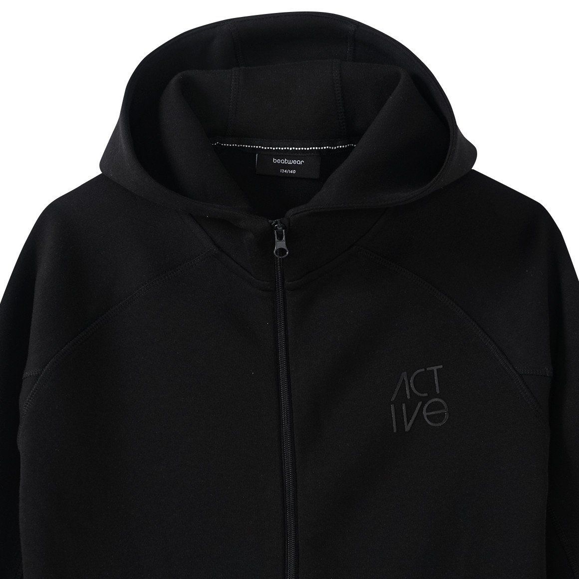 Beatwear Jungen Sport-Sweatjacke mit Kapuze schwarz