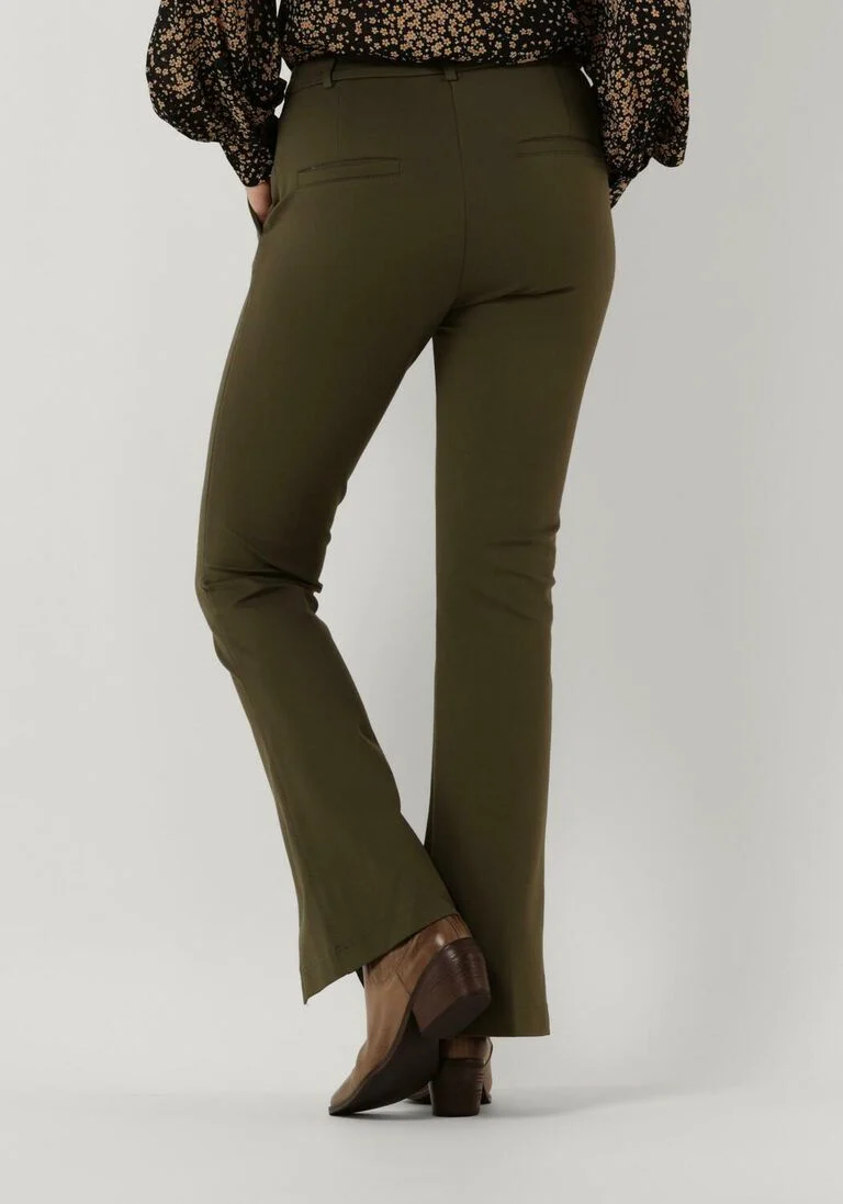 SUMMUM groene summum flared broek trousers punto milano