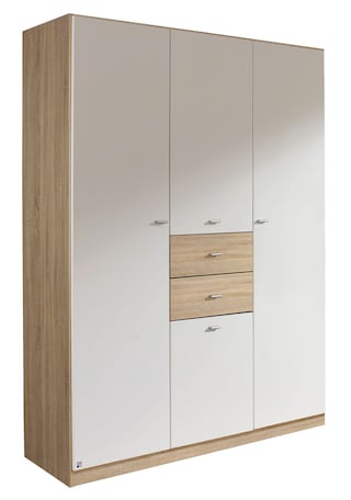 Kleiderschrank LANDSBERG 136 x 197 cm Sonoma Eiche/weiß