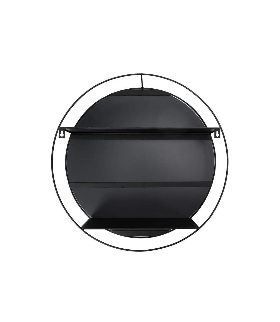 Paris Prix - Miroir Mural & étagère Design filaire 45cm Noir