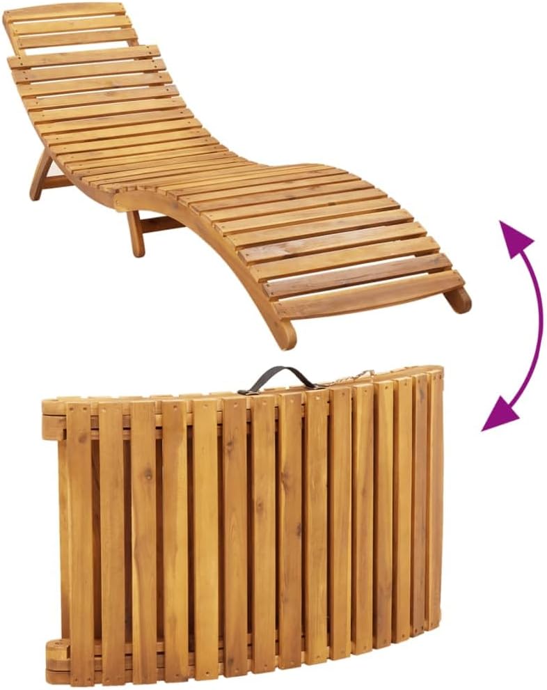 vidaXL Sonnenliegen 2 STK., Gartenliege mit Auflagen, Relaxliege Klappbar Latten-Design, Gartenmöbel Klappliege Liege, Beige Massivholz Akazie