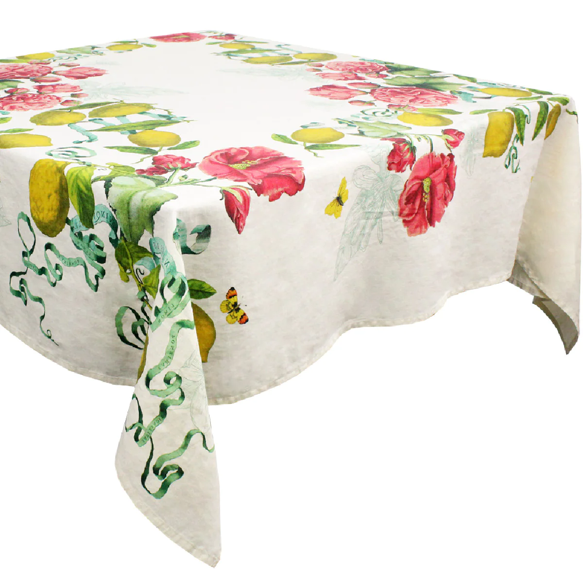 Nappe pur lin multicolore 115x115 Garnier Thiebaut