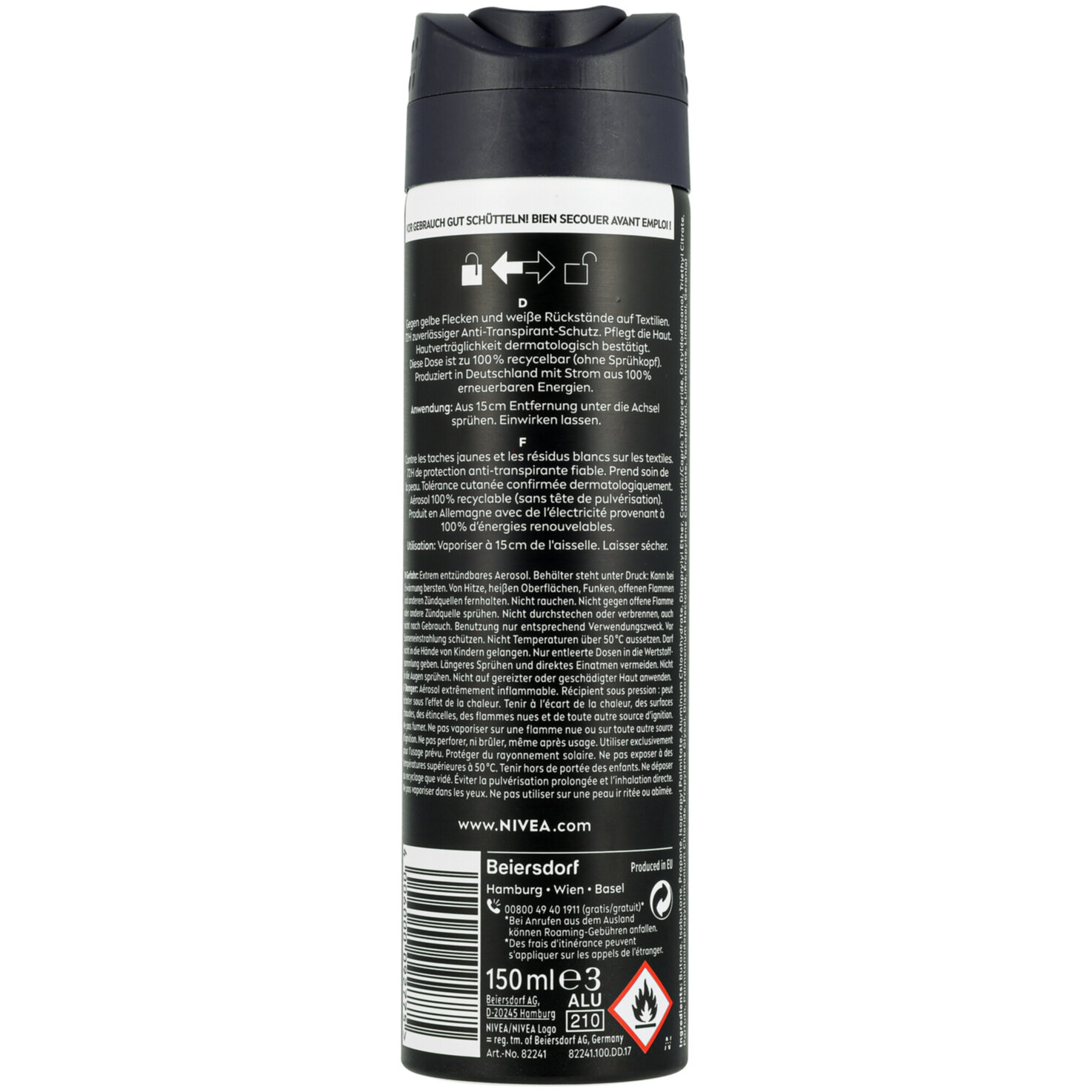 Nivea Deo Black & White Invisible Original Spray Male