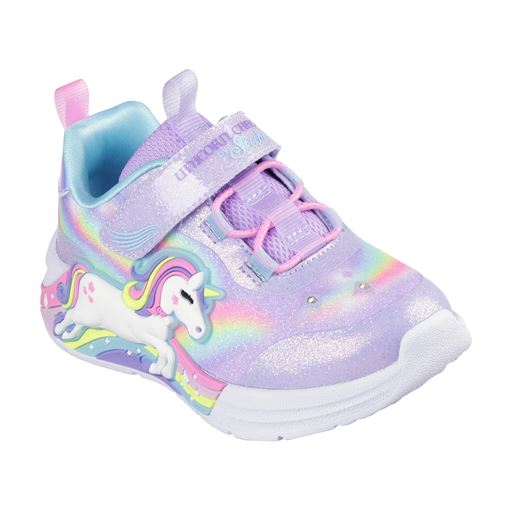 Skechers S-Light Unicorn Chaser Sneakers, Lavender Sparkle, 24