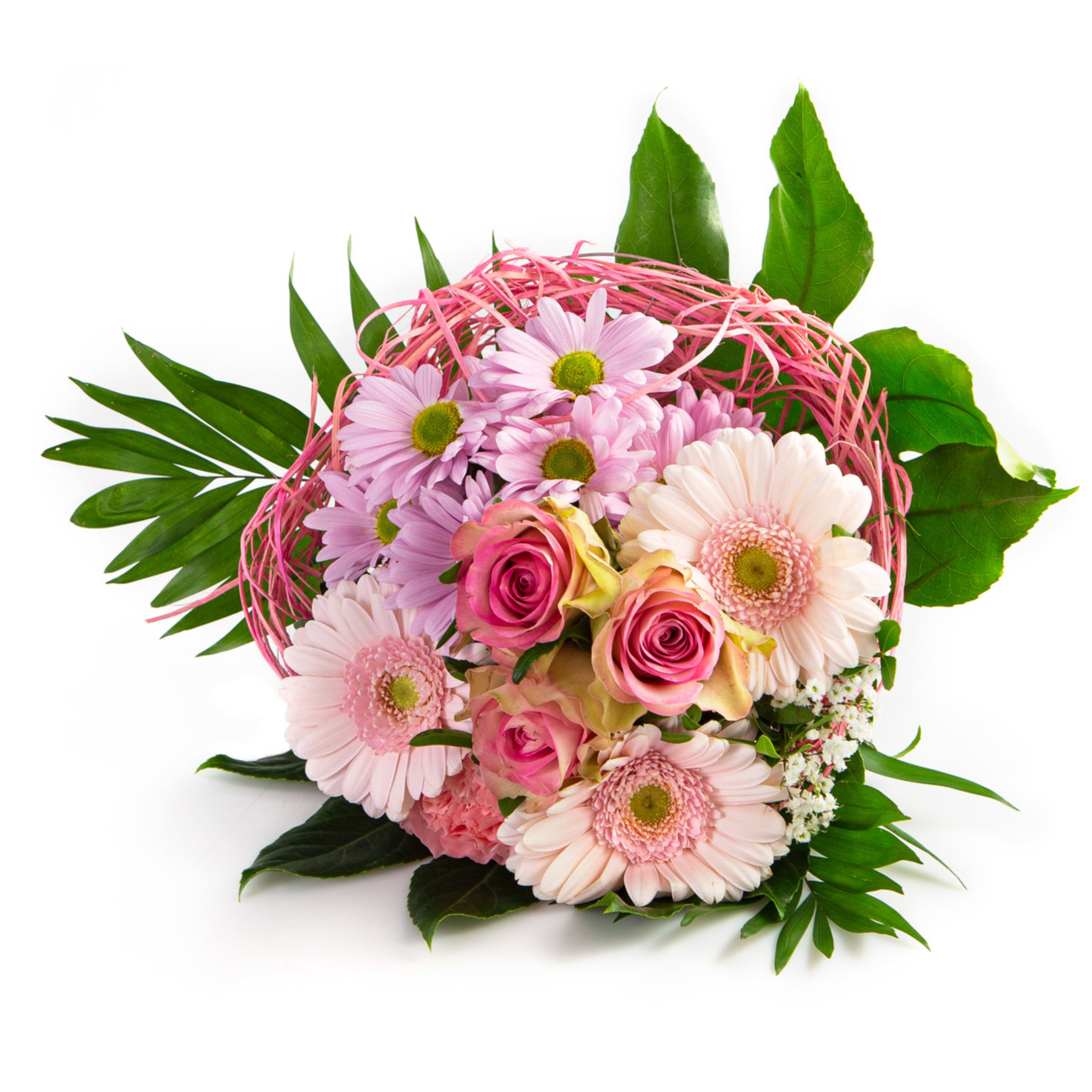 Biedermeier Blumenstrauss rosa