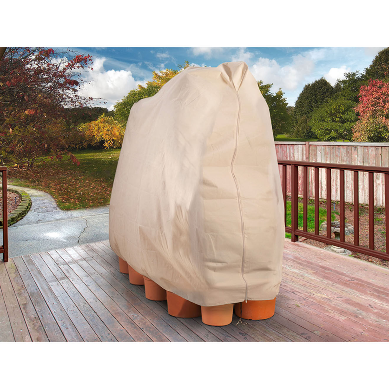 Pratik Garden 3 Housses d'hivernage pour plantes beiges - 160x80 cm