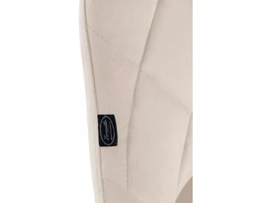 Tabouret de bar - Tissu & Noir - Crème - Lazio