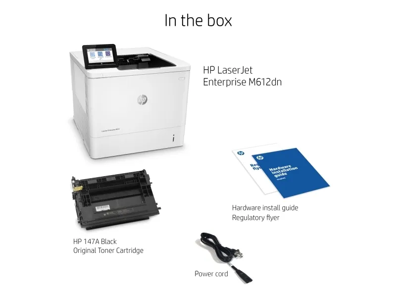 HP LaserJet Enterprise M612dn - Printer - S/H - Duplex - laser - A4/Legal - 1200 x 1200 dpi - op til 71 spm - kapacitet: 650 ark - USB 2.0, Gigabit LAN, USB 2.0 vært
