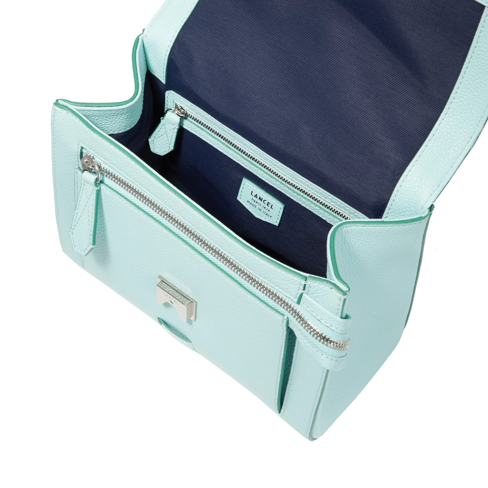M flap bag Ninon de Lancel-Menthe/Emeraude