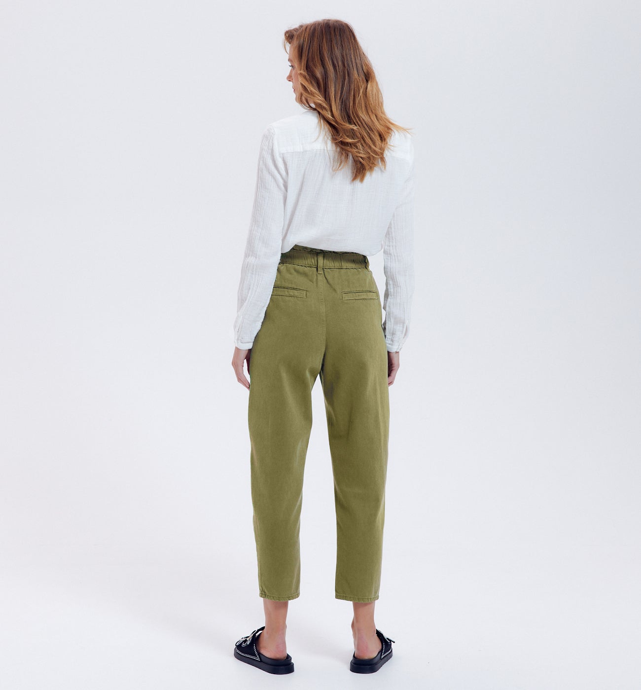 Jean ballon taille haute - Kaki