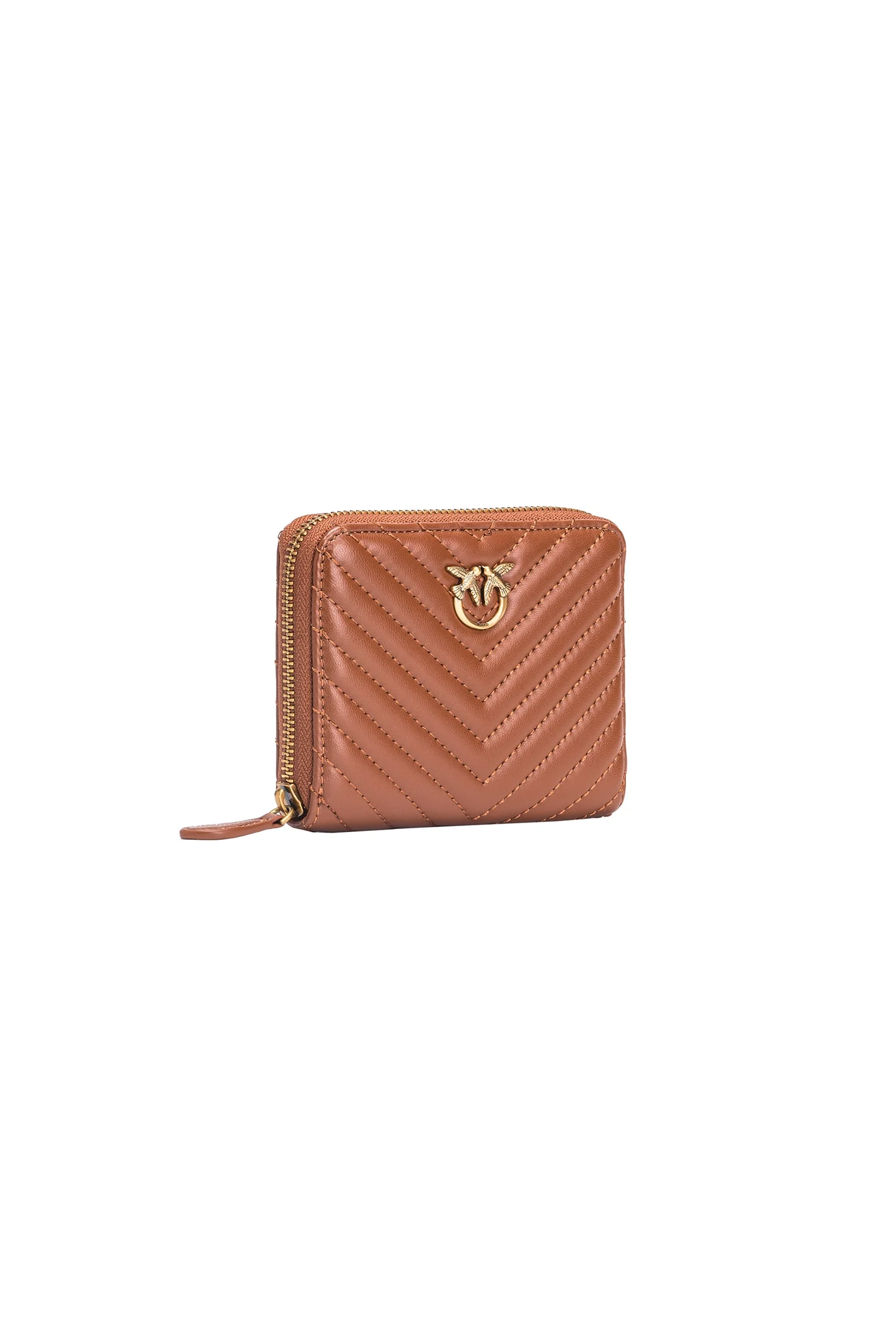 CARRÉ - Portefeuille carré à contour zippé | Marron