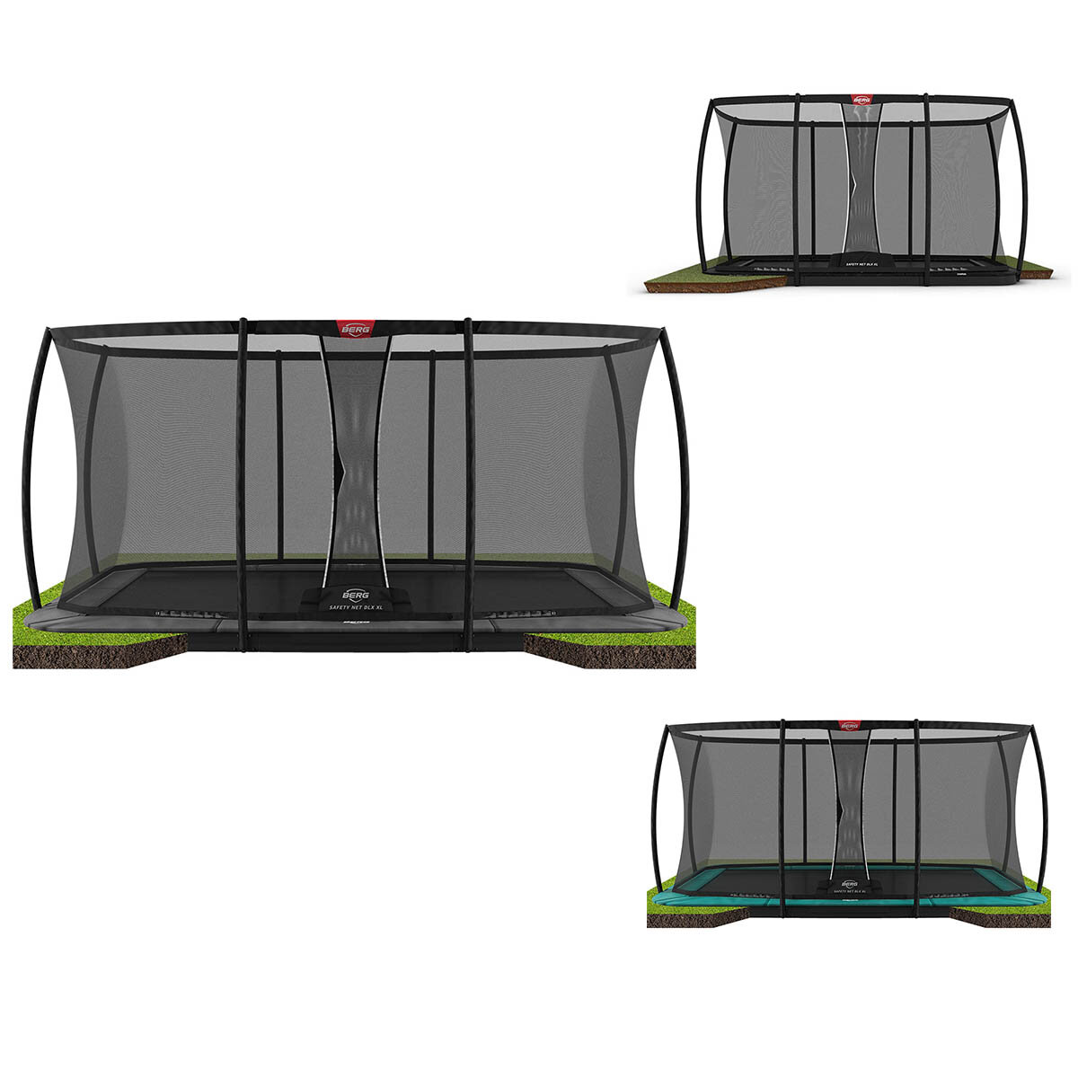 Bergtoys Berg Ultim Champion Trampolin FlatGround, Sicherheitsnetz Deluxe XL