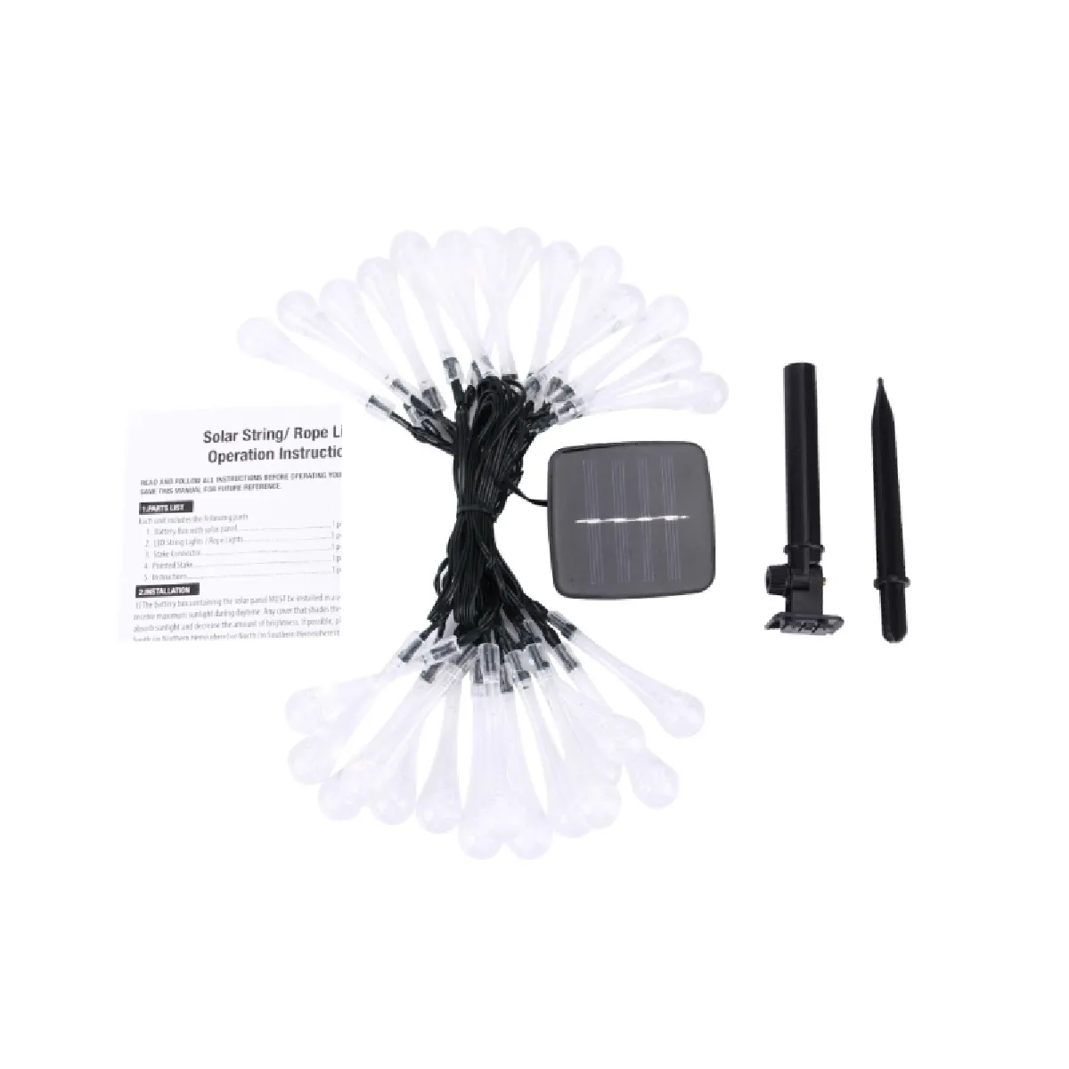 Wewoo Guirlande solaire Waterdrop 5m - Colorée