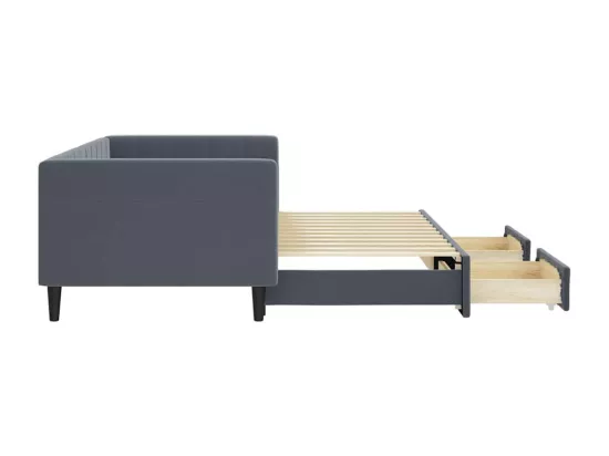 Lit de jour avec gigogne et tiroirs sans matelas 90x200 cm