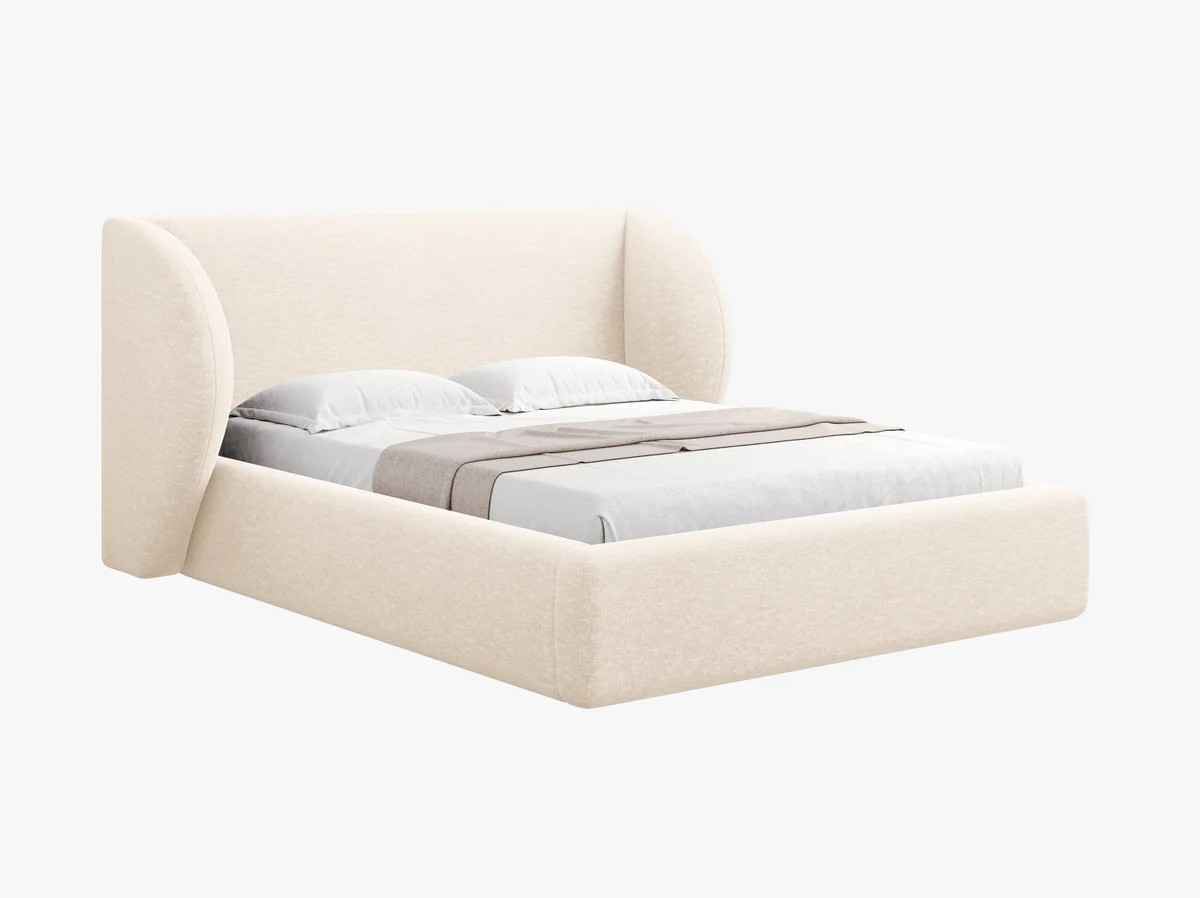 Micadoni Bedframe Miley met Opbergruimte - 200 x 200 cm - Chenille - CrÃ¨me