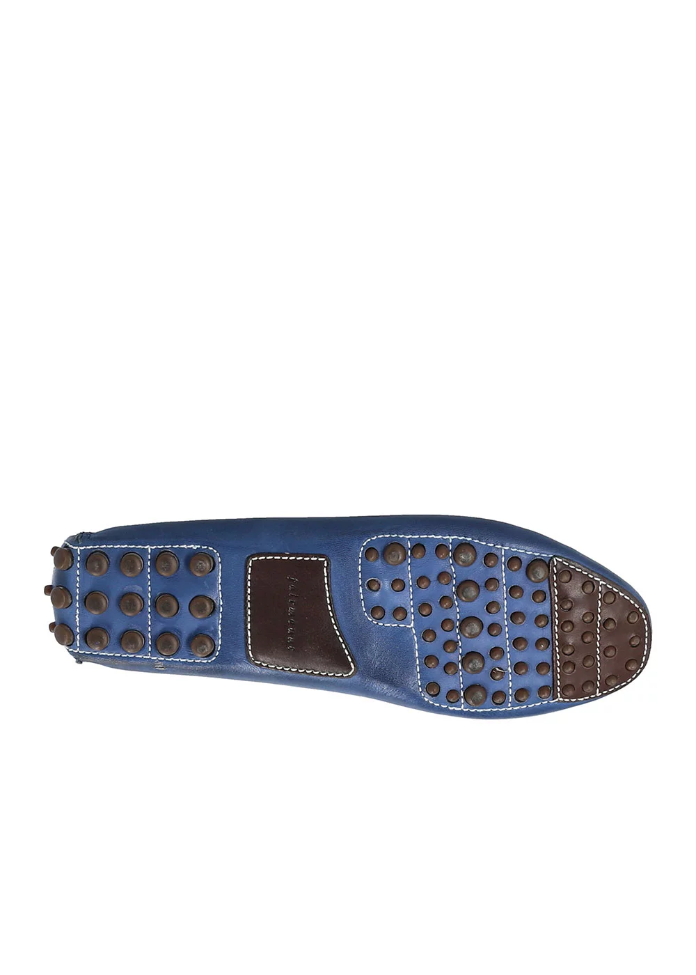 MOCASSIN ROUND DRIVER CUIR BLEU
