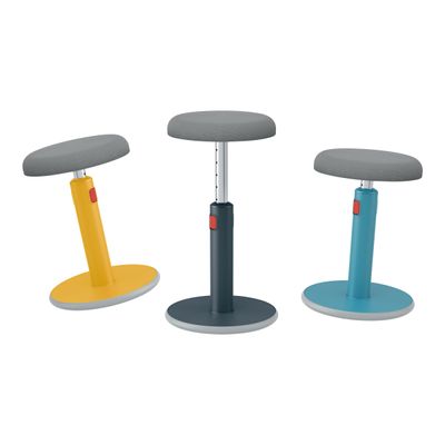 Leitz Ergo Cosy 2 en 1 - Tabouret ergonomique assis/debout - hauteur réglable jusqu'à 79 cm - gris velours
