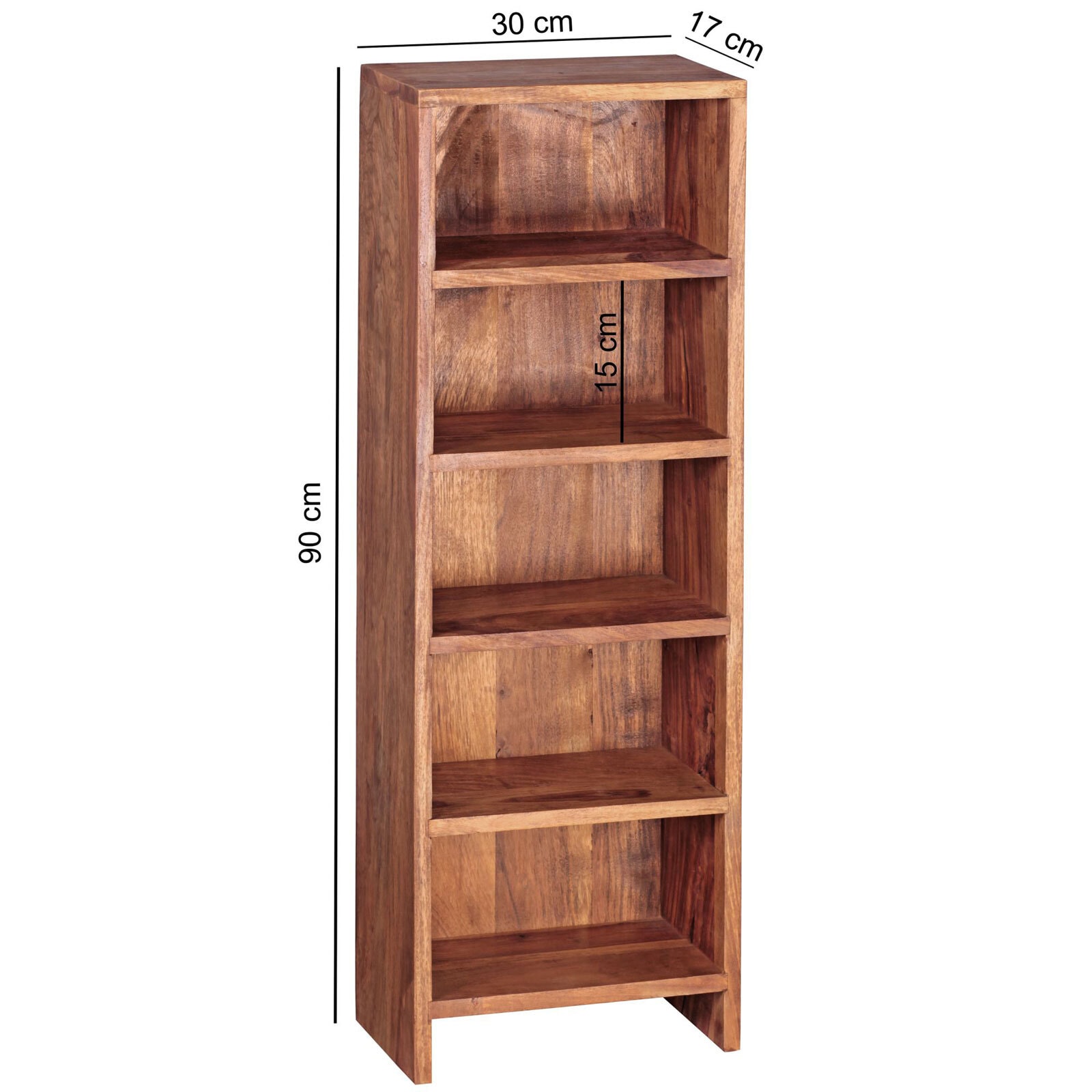 Regal MUMBAI 30 x 90 cm Sheesham massiv